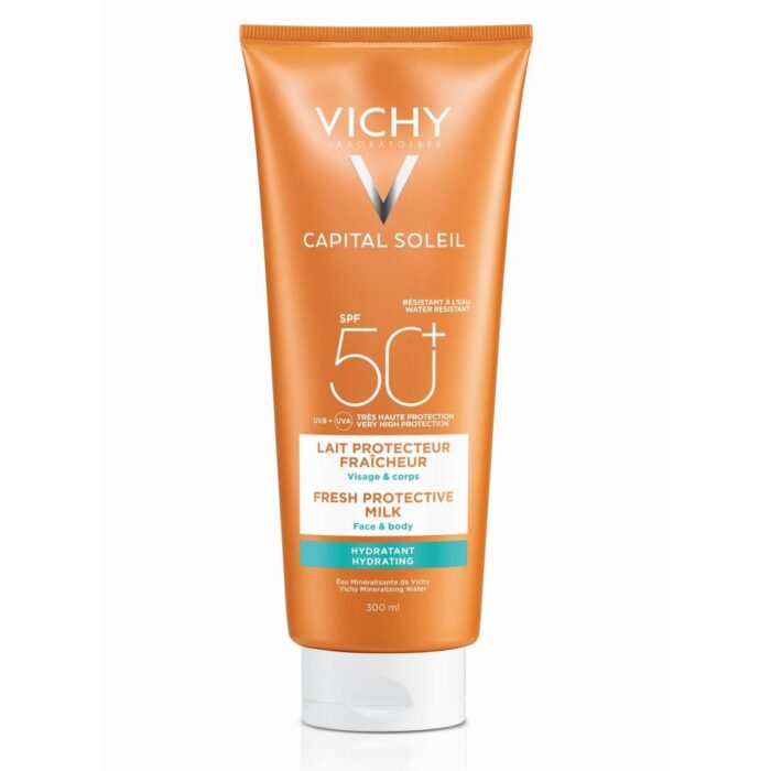 Capital Soleil 50 Family 300ml (Vichy) Capital Soleil 50 Family El protector solar FPS 50+ para la familia apto para pieles sensibles.Para hombres, mujeres que buscan una muy alta protección.
