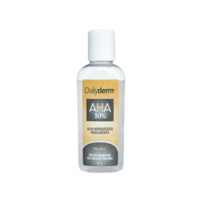 gel-aha-10-dailyderm Gel AHA 10% (Dailyderm) Piel con tendencia a la formación de quistes, comedones, puntos negros, estrías, flacidez, cicatrices; atenúa y desaparece...