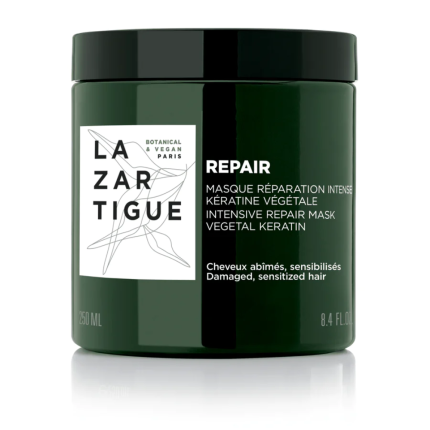 Mascarilla Reparadora 250ml (Lazartigue) es una mascarilla que repara daños profundos del cabello, recupera la estructura y fuerza, repara puntas abiertas.