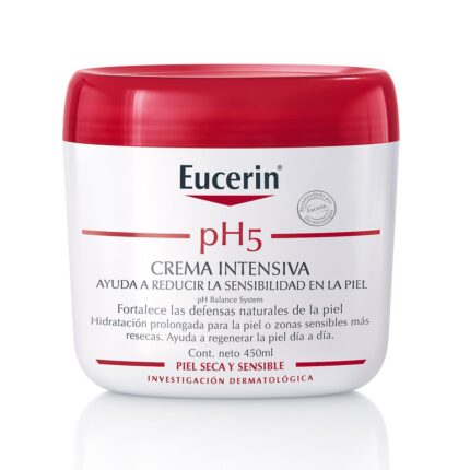 Crema Intensiva para hidratar de forma duradera la piel sensible. Enriquecida con un 5% de Dexpantenol, su fórmula hidrata naturalmente la piel.