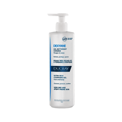Dexyane Gel de Ducha limpia suavemente el rostro, el cabello y el cuerpo de las pieles muy secas y con tendencia atópica.