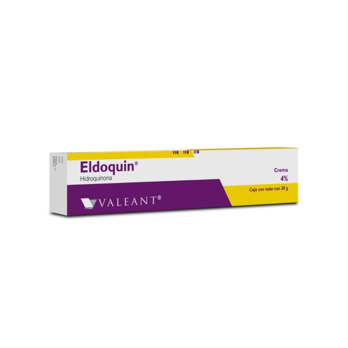Eldoquin 4% crema Se utiliza principalmente para tratar problemas de hiperpigmentación, como manchas oscuras, melasma, pecas y decoloración de la piel.