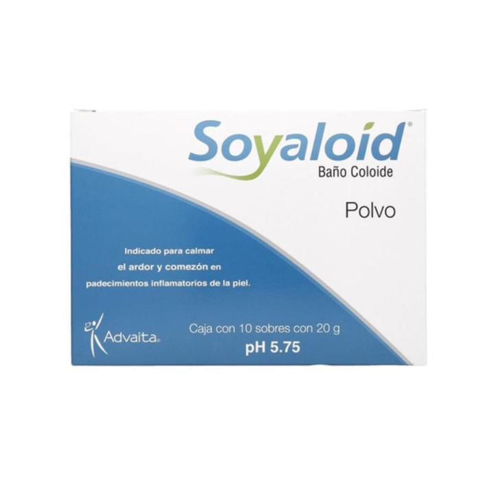 El baño coloidal Soyaloid provee un rápido y suavizante alivio en las dermatosis agudas y subagudas, extensas o localizadas, como dermatitis alérgicas...