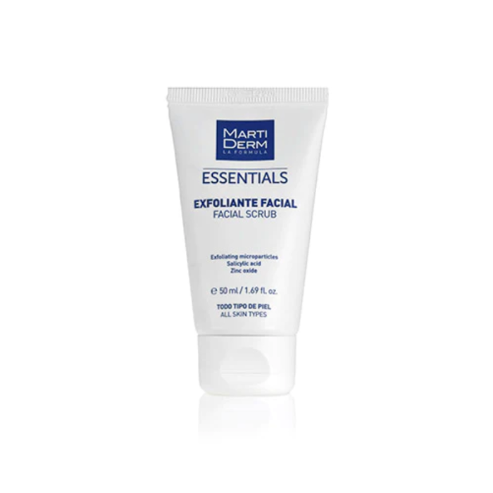 Essentials Exfoliante Facial es una crema facial exfoliante con triple acción limpiadora, seborreguladora y antibacteriana. 