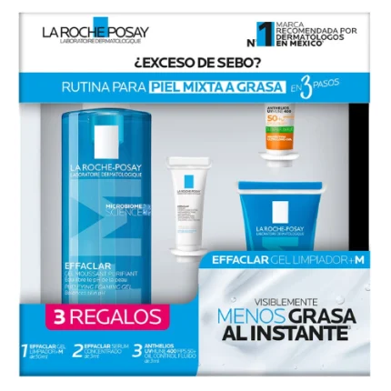 Kit Effaclar Gel Limpiador 400ml + 3 Regalos La Roche
