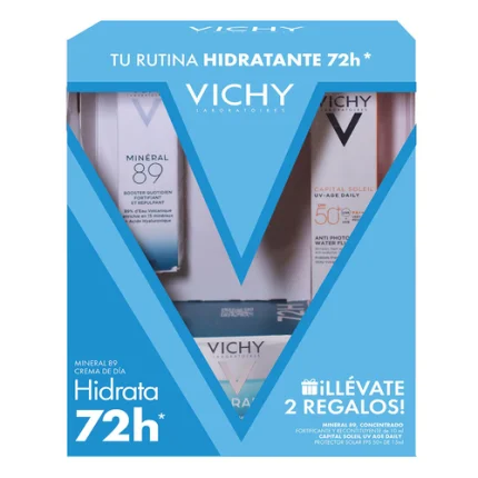 Kit Mineral 89 Crema + Suero Concentrado + Protector Solar Vichy